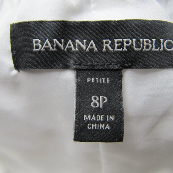 Banana Republic White & Blue Floral Pleated Chiffon Midi Skirt, Size P8 - Picture 8 of 9